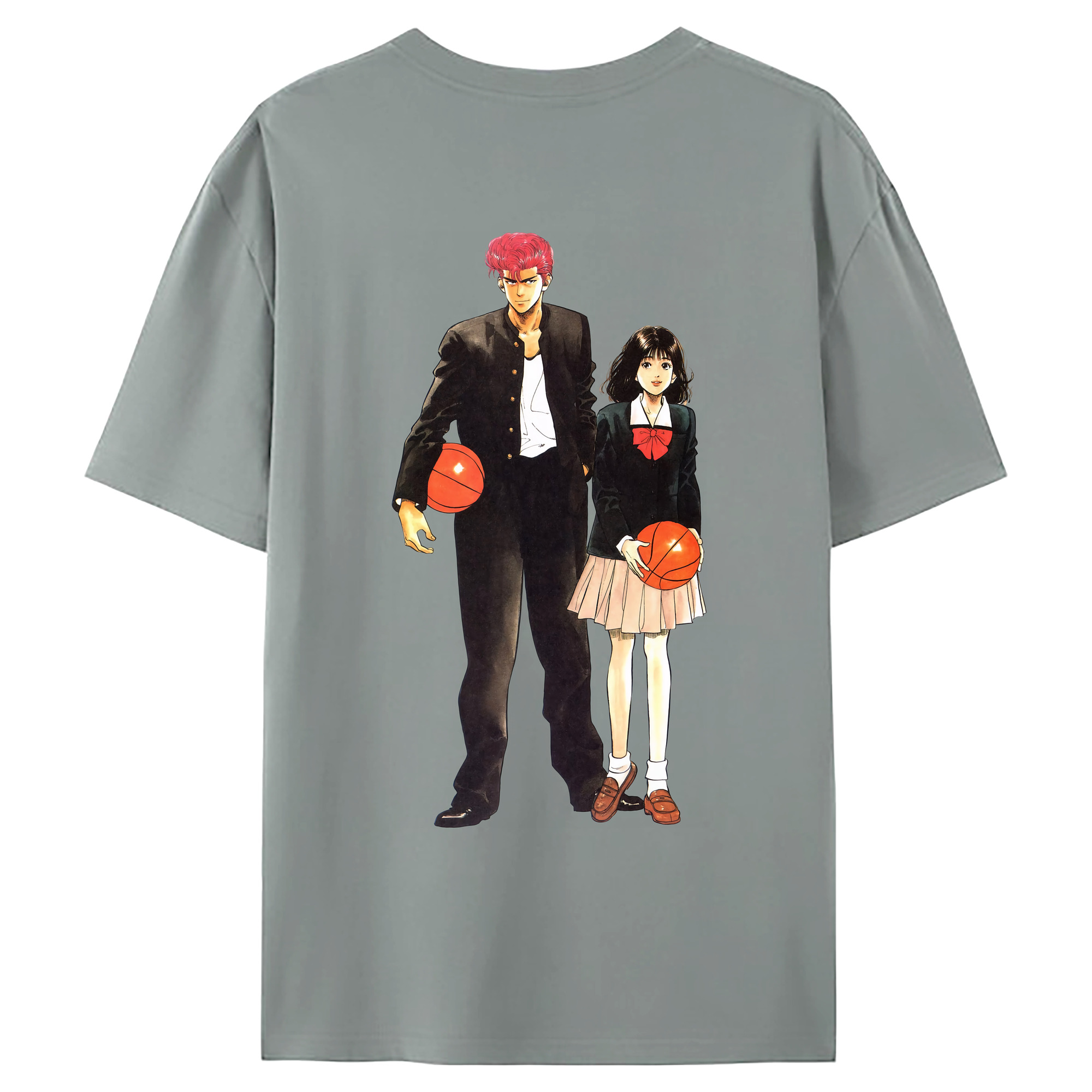 （画像用） SLAM DUNK／スラムダンク 綿100％ メンズ半袖Tシャツ（バックプリント） 通気性
